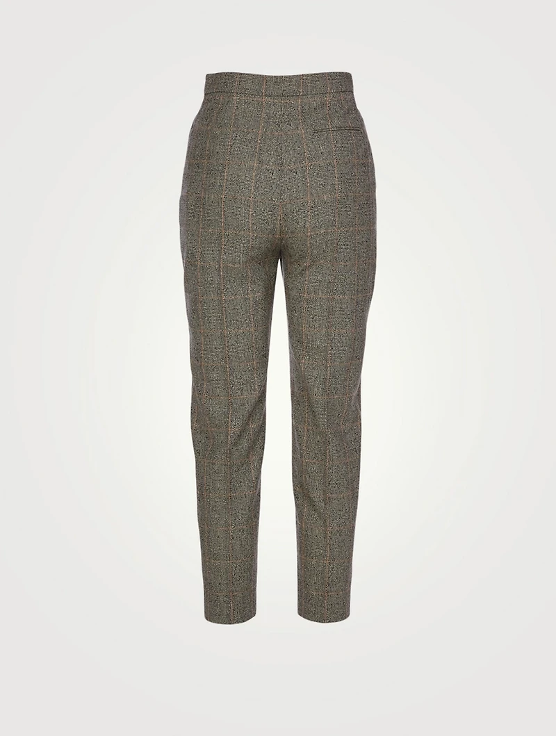 Wool Stretch Slim Pants Prince of Wales Print