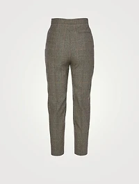 Wool Stretch Slim Pants Prince of Wales Print
