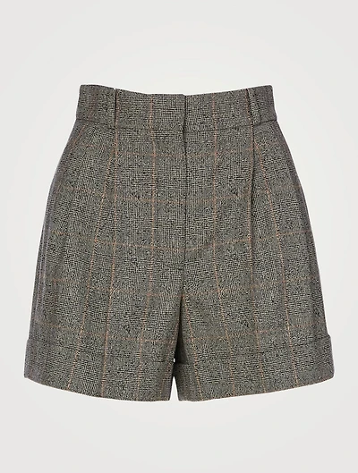 Wool Stretch Short Prince of Wales Print