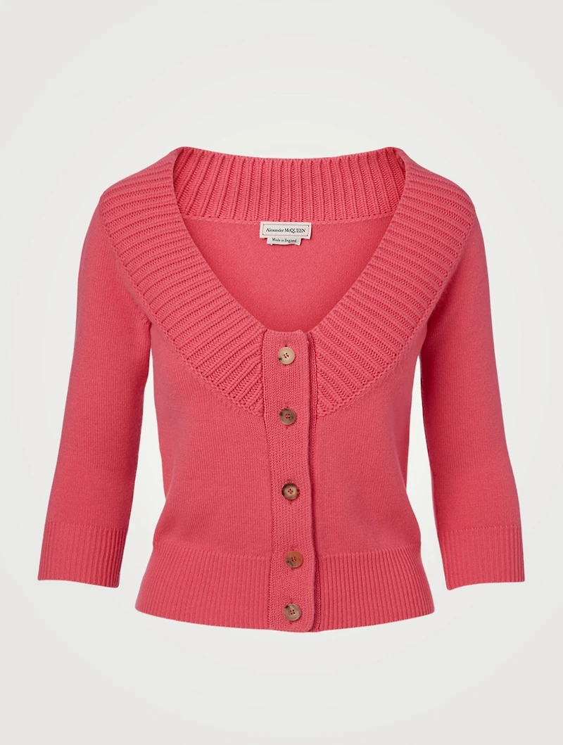 Cashmere Off-The-Shoulder Cardigan