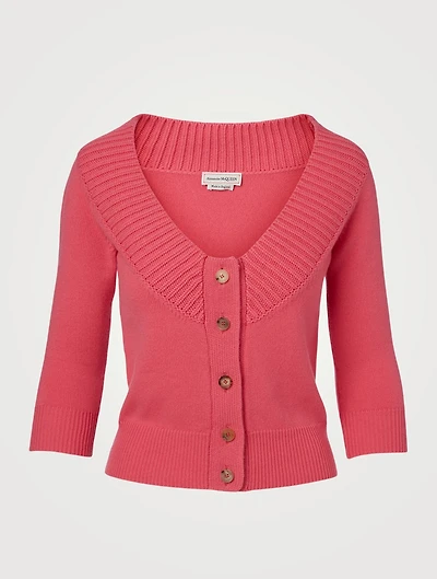 Cashmere Off-The-Shoulder Cardigan