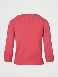 Cashmere Off-The-Shoulder Cardigan