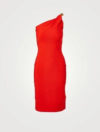 Asymmetrical Midi Dress With Chain
