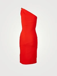 Asymmetrical Midi Dress With Chain