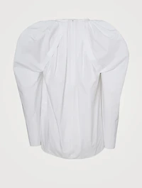 Cotton Puff-Shoulder Blouse