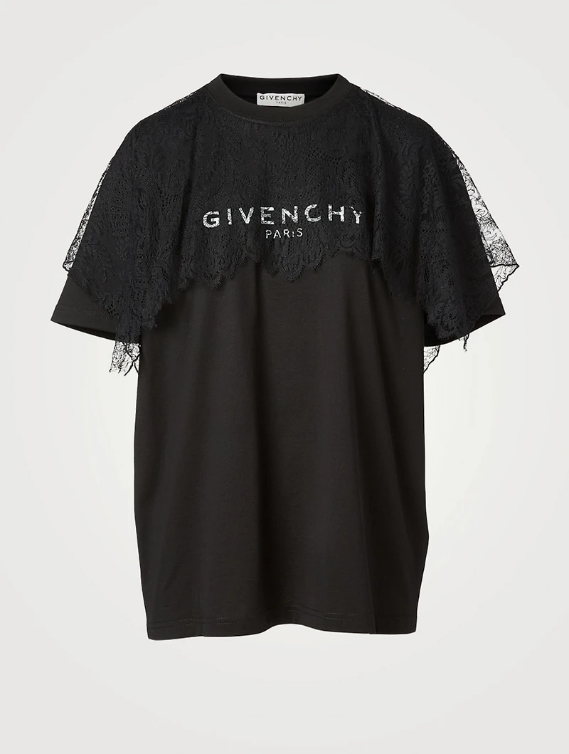 Cotton Logo T-Shirt With Lace