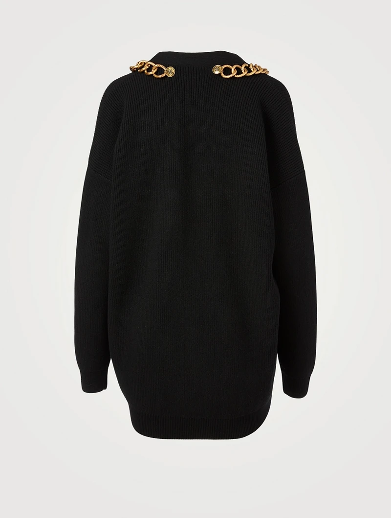 Wool And Cashmere Cardigan With Chain