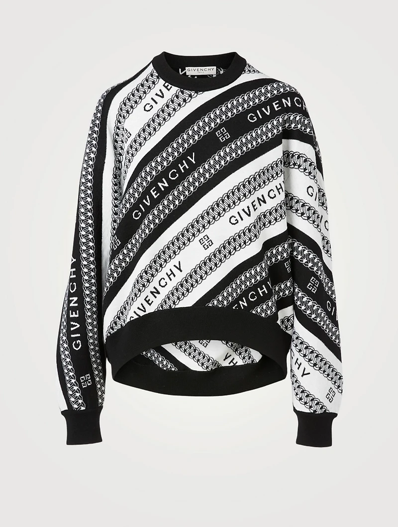 Wool Jacquard Chain Sweater