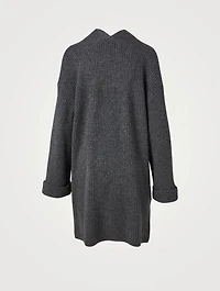 Luxe Cashmere Ribbed Open Cardigan