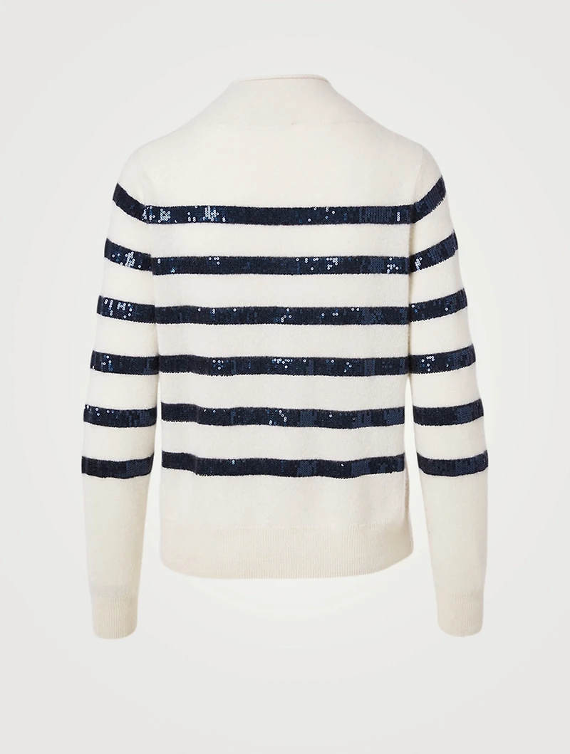 Cashmere Sequin Funnelneck Sweater