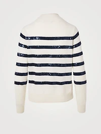 Cashmere Sequin Funnelneck Sweater