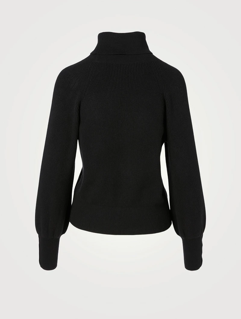 Cotton-Blend Sweater With Button Cuffs