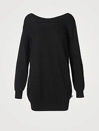 Wool Sweater Mini Dress With Tank Layer