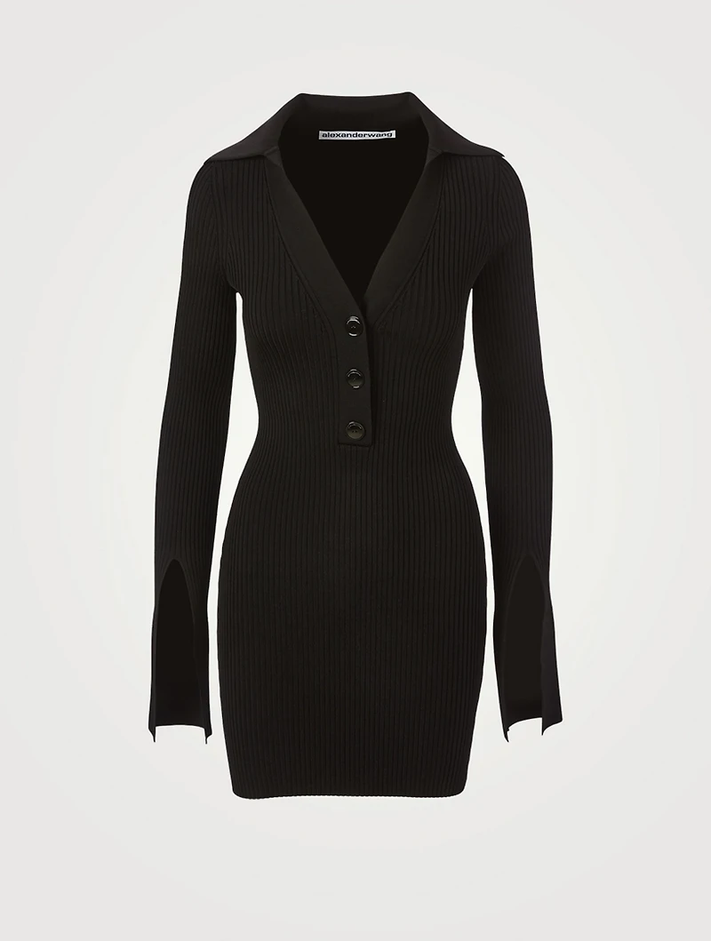 Mini Polo Dress With Split Cuffs
