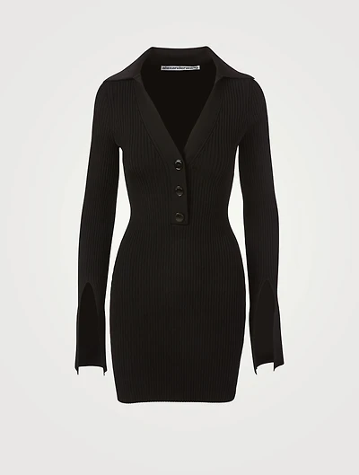 Mini Polo Dress With Split Cuffs
