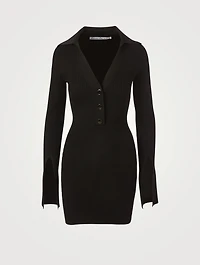 Mini Polo Dress With Split Cuffs