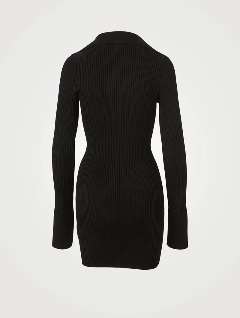 Mini Polo Dress With Split Cuffs