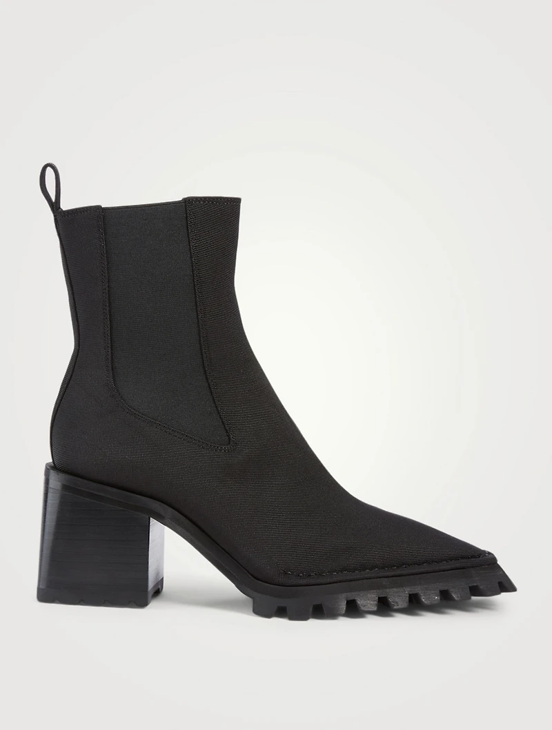 Parker Stretch Nylon Lug Heeled Chelsea Boots