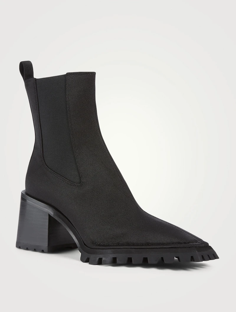 Parker Stretch Nylon Lug Heeled Chelsea Boots