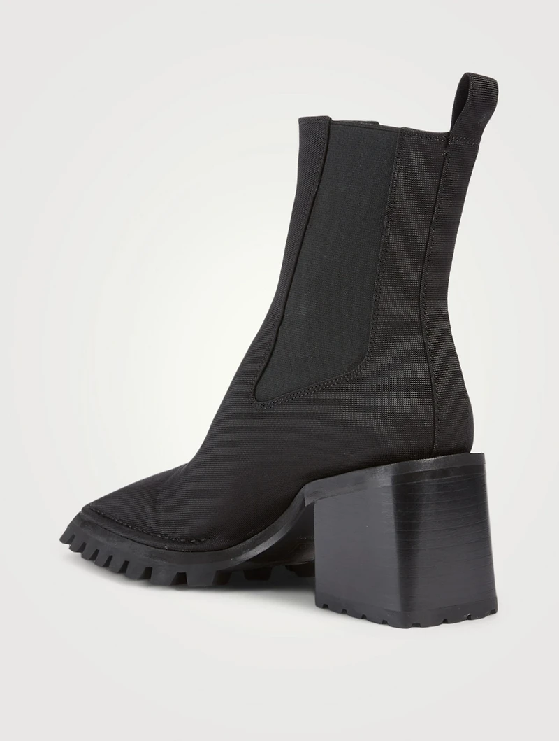 Parker Stretch Nylon Lug Heeled Chelsea Boots