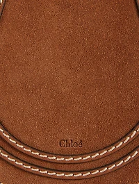 Small Marcie Stitched Suede Crossbody Saddle Bag