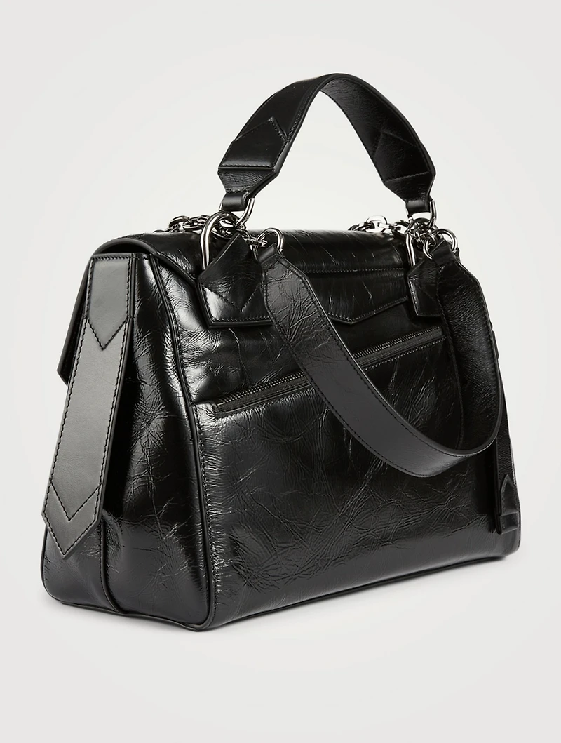 Medium ID Leather Top Handle Bag
