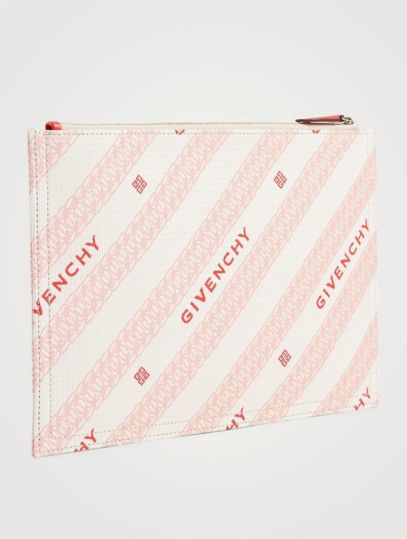 Medium Antigona Chain Jacquard And Leather Pouch