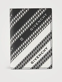 Chain Logo Coated Canvas Card Holder
