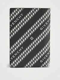 Chain Logo Coated Canvas Card Holder