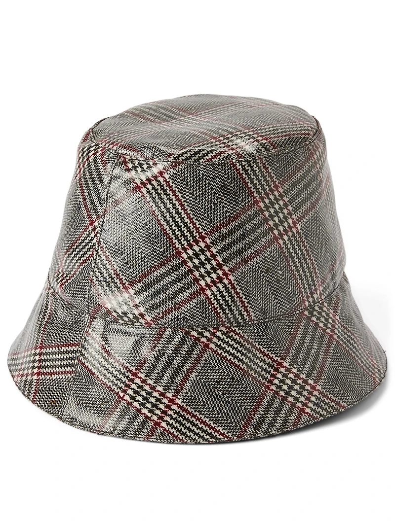Charlie Vinyl Bucket Hat In Glen Plaid