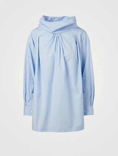 Draped High-Neck Blouse