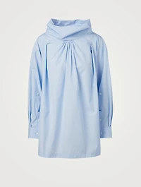 Draped High-Neck Blouse