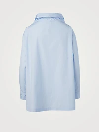 Draped High-Neck Blouse