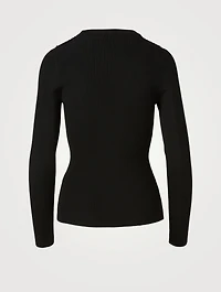 Wool-Blend Ribbed Knit Top