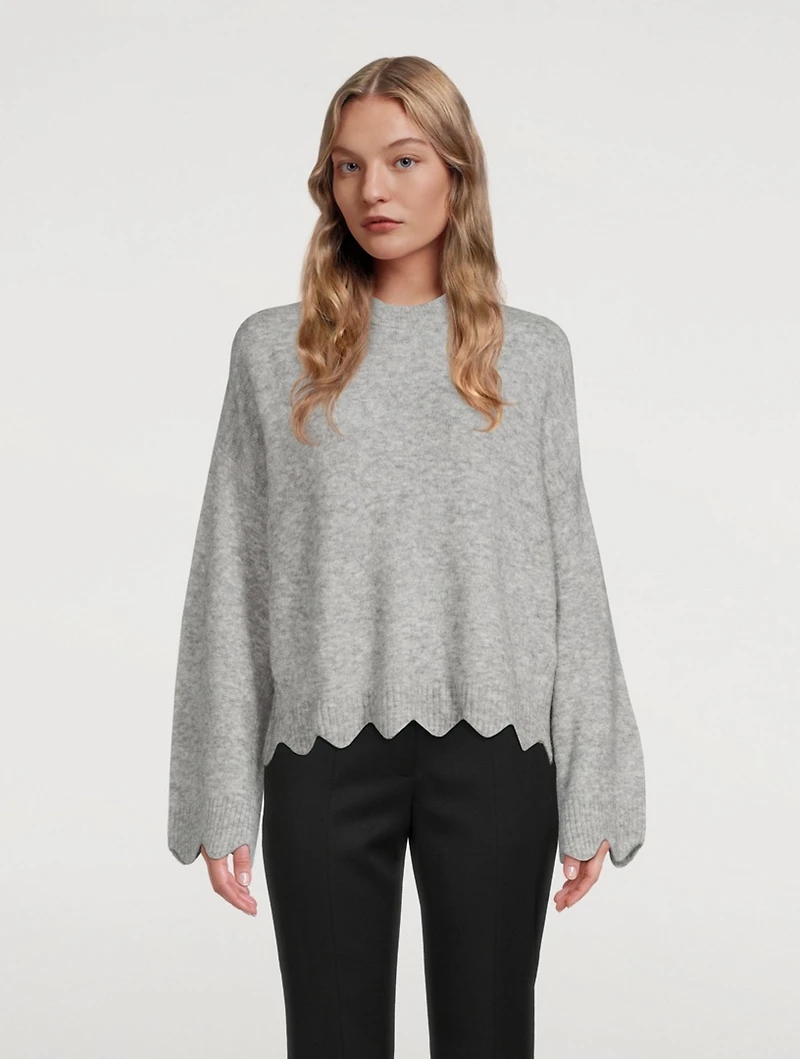 Wool And Alpaca Scalloped Sweater