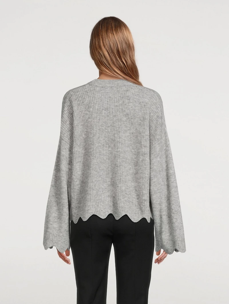 Wool And Alpaca Scalloped Sweater