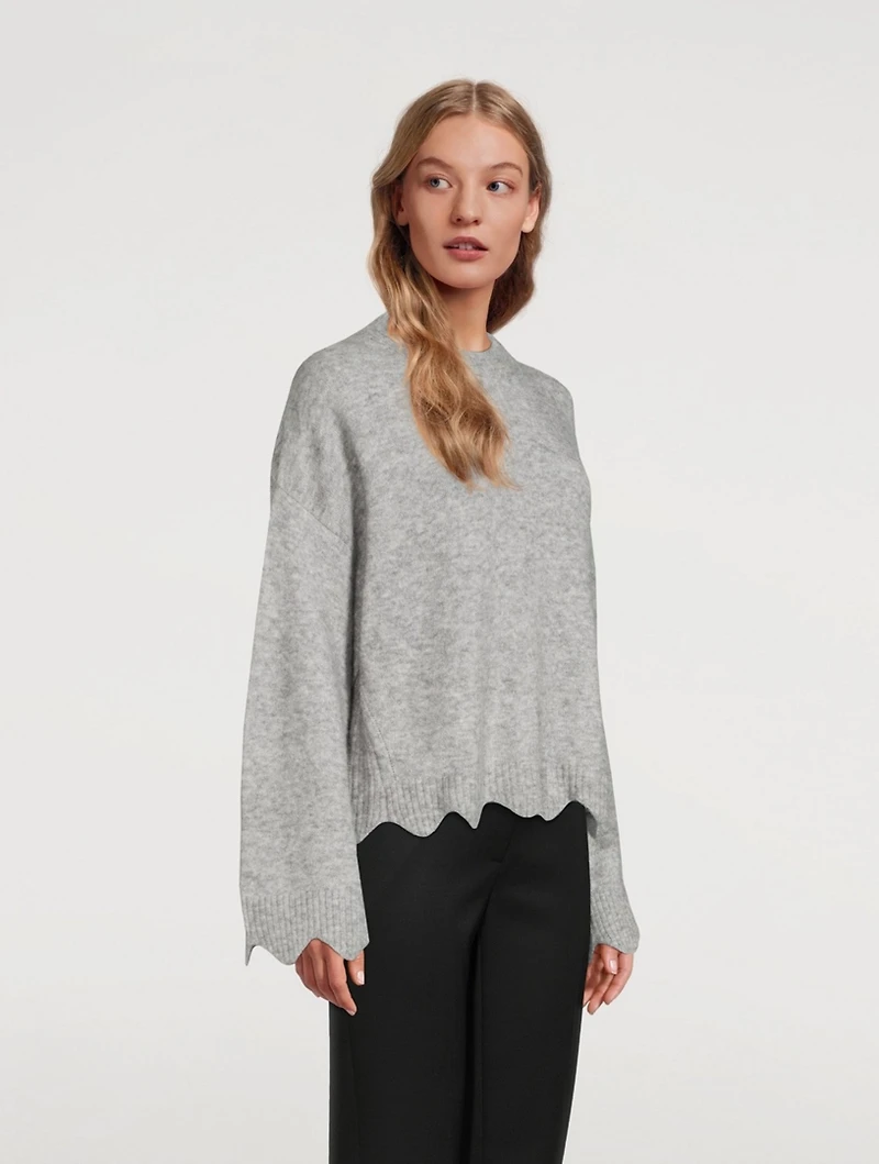 Wool And Alpaca Scalloped Sweater