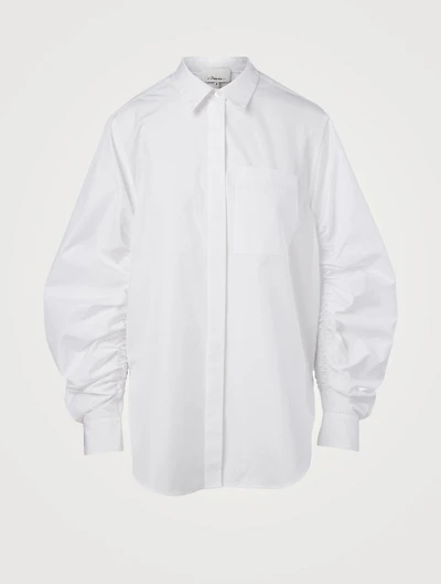 Cotton Shirt With Gathered Sleeves