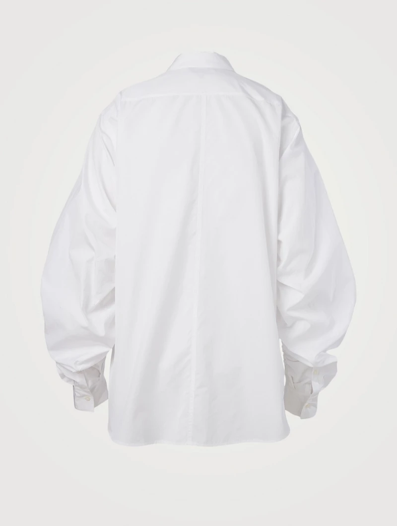 Cotton Shirt With Gathered Sleeves