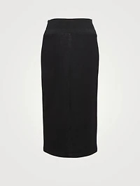 Cotton Jersey Buttoned Midi Skirt