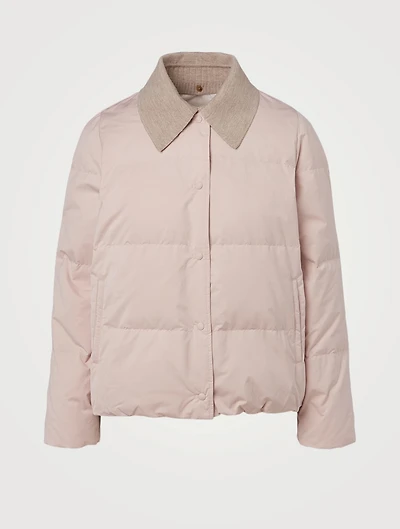 Down Puffer Jacket With Detachable Collar