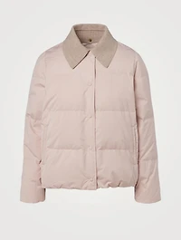 Down Puffer Jacket With Detachable Collar