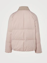 Down Puffer Jacket With Detachable Collar