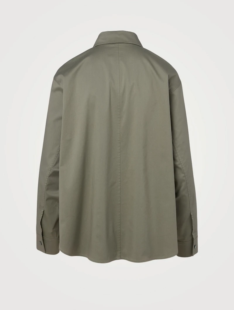 Organic Cotton-Blend Square Collared Shirt