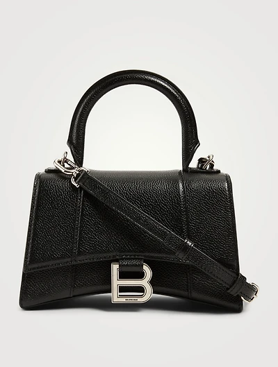 XS Hourglass Leather Top Handle Bag
