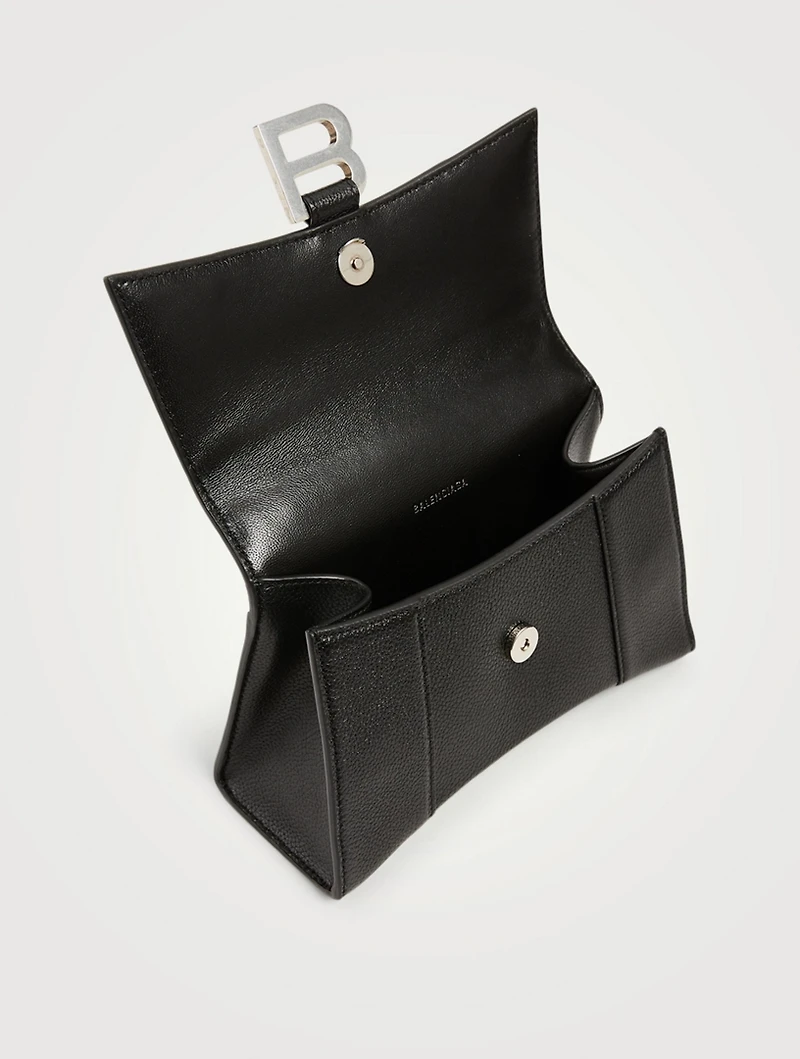 XS Hourglass Leather Top Handle Bag