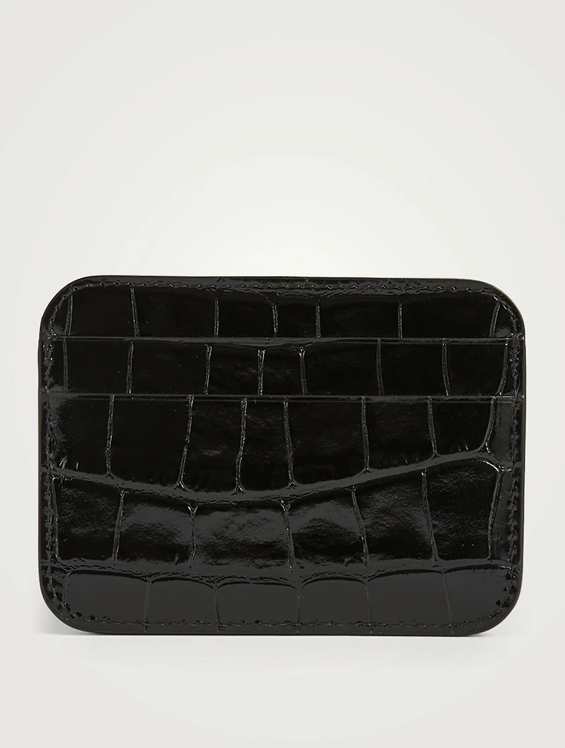 Cash Everyday Croc-Embossed Leather Card Holder