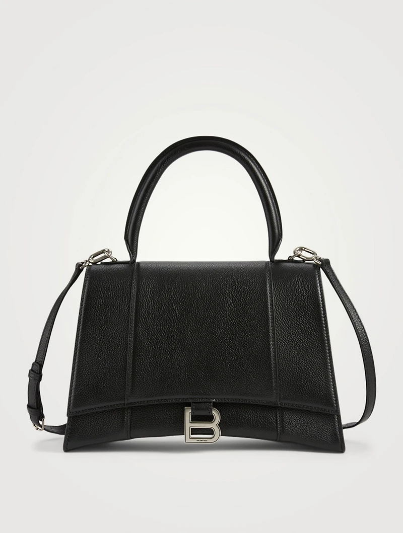 Hourglass Leather Top Handle Bag