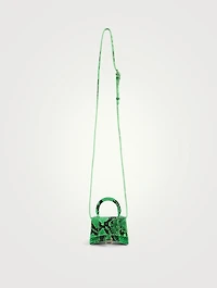 Mini Hourglass Leather Bag In Python Print