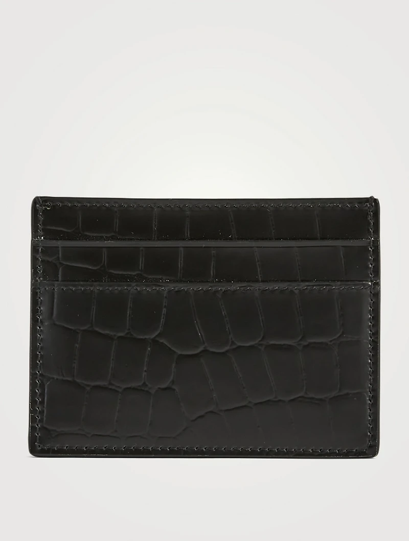 Neo Croc-Embossed Leather Card Holder